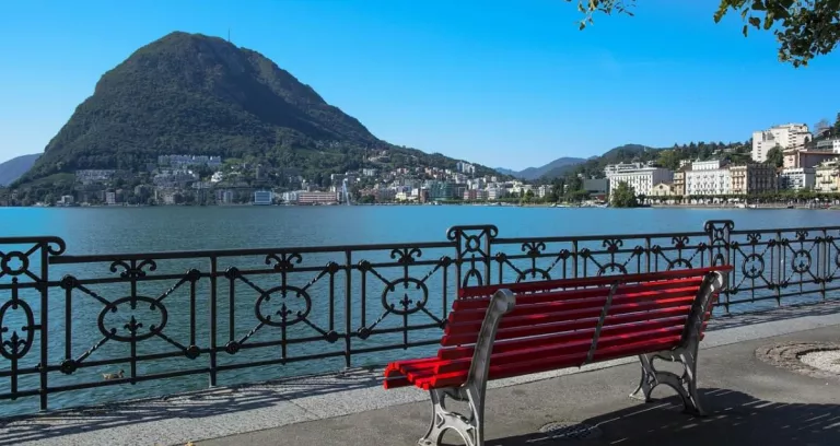 Lugano Svizzera Lago Riva Del Fiume