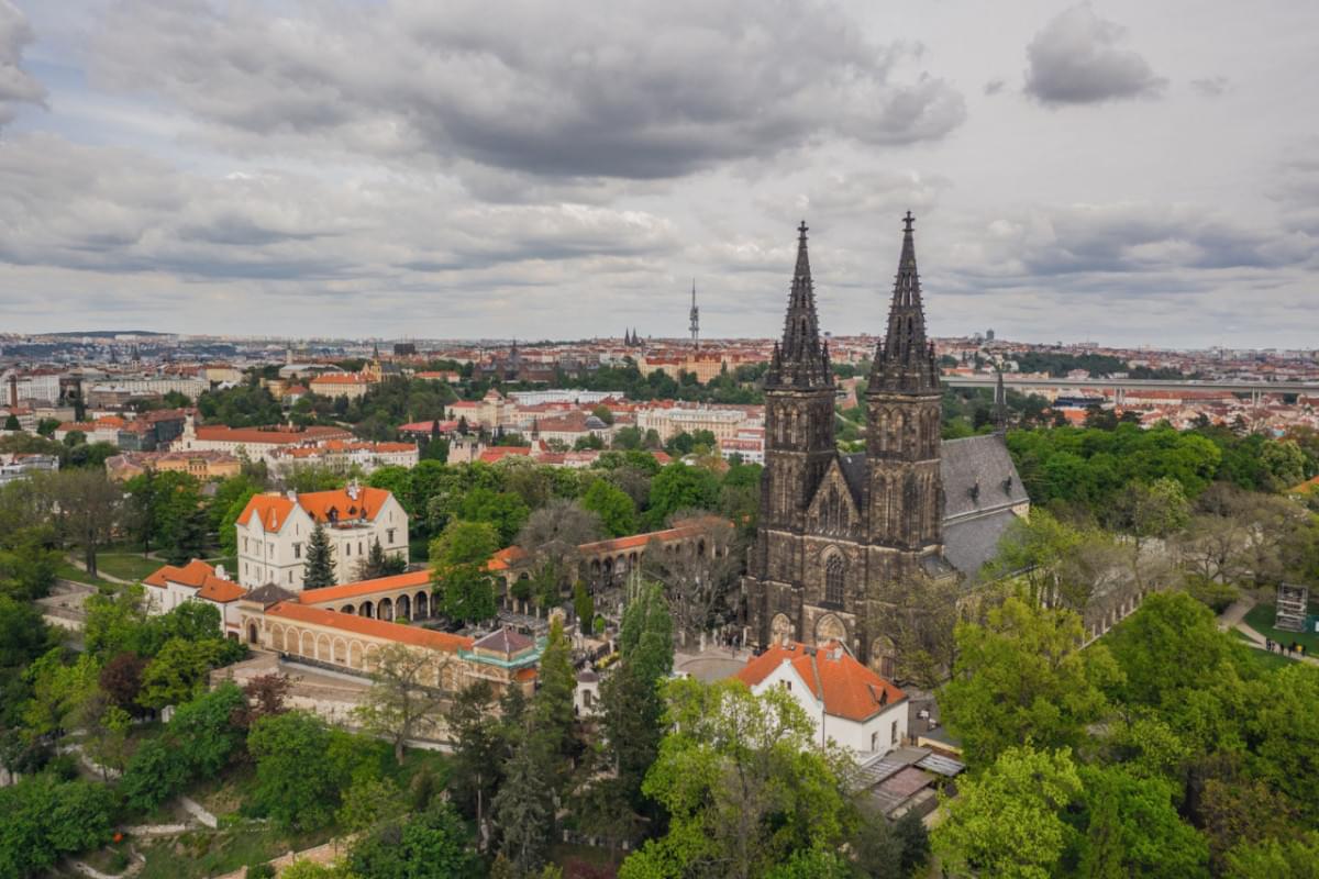 aerial view cathedral st peter paul vysehrad prague