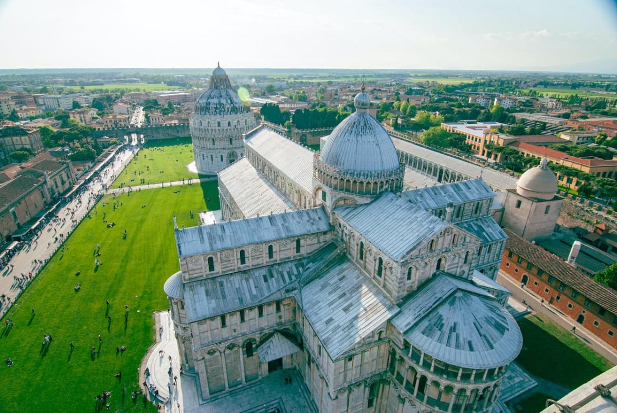 aerial view of pisa cathedral