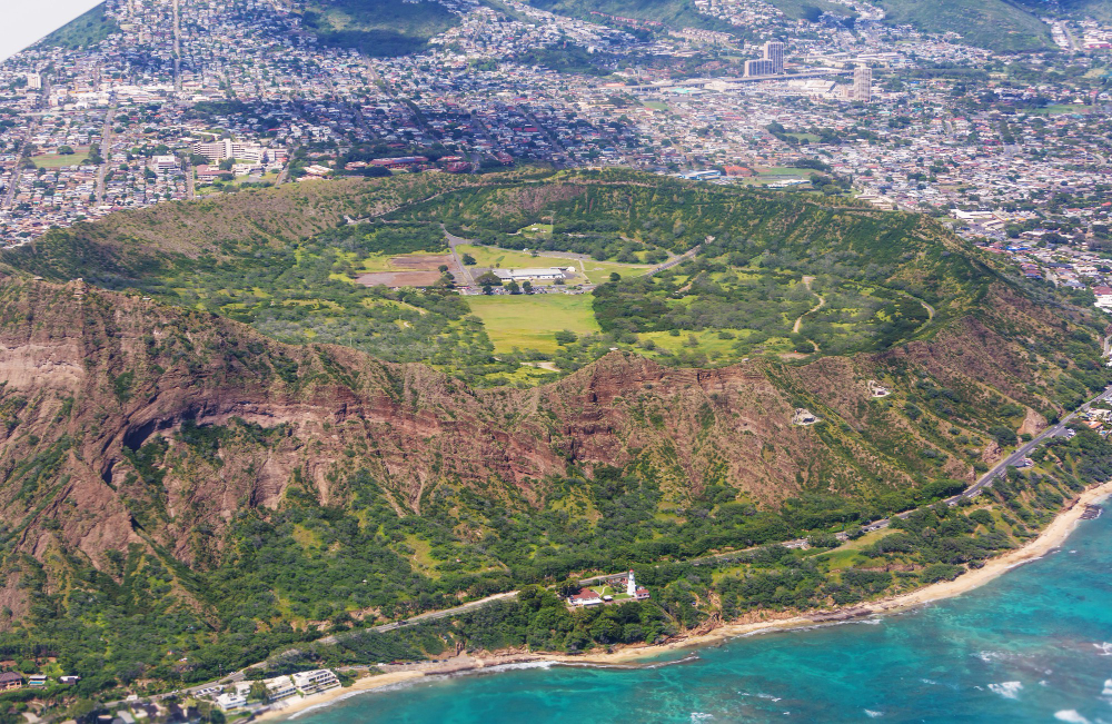 bella vista aerea sul cratere diamond head sull isola di oahu hawaii usa