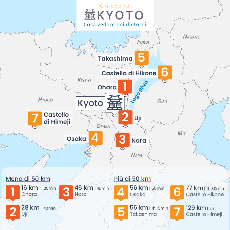 mappa dintorni kyoto
