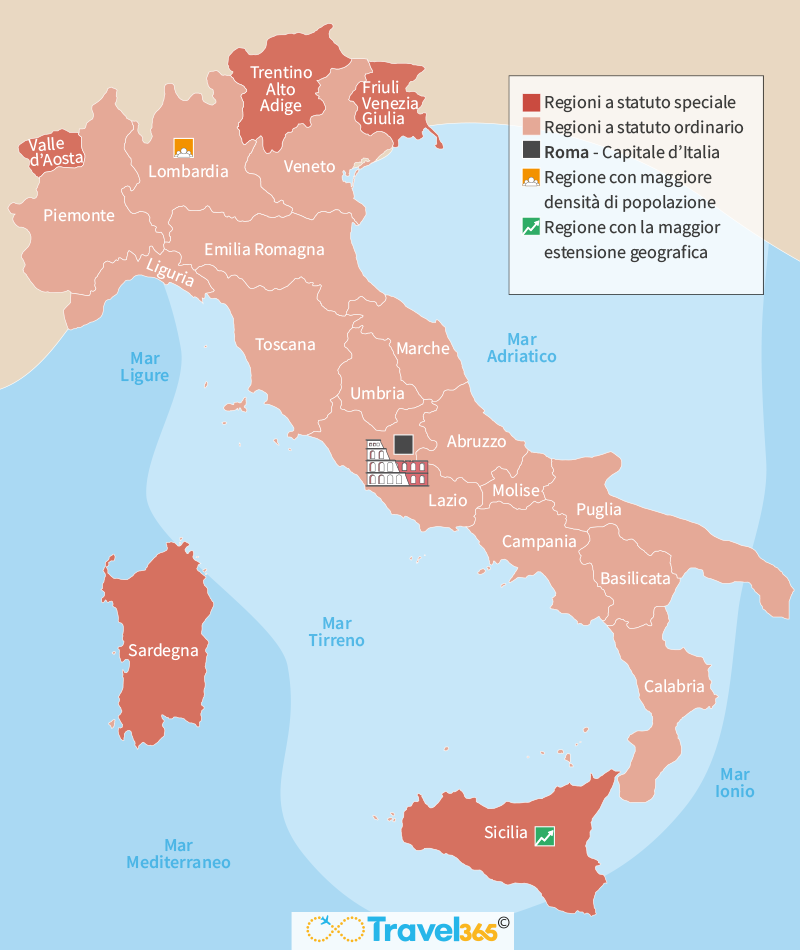mappa politica delle regioni di italia