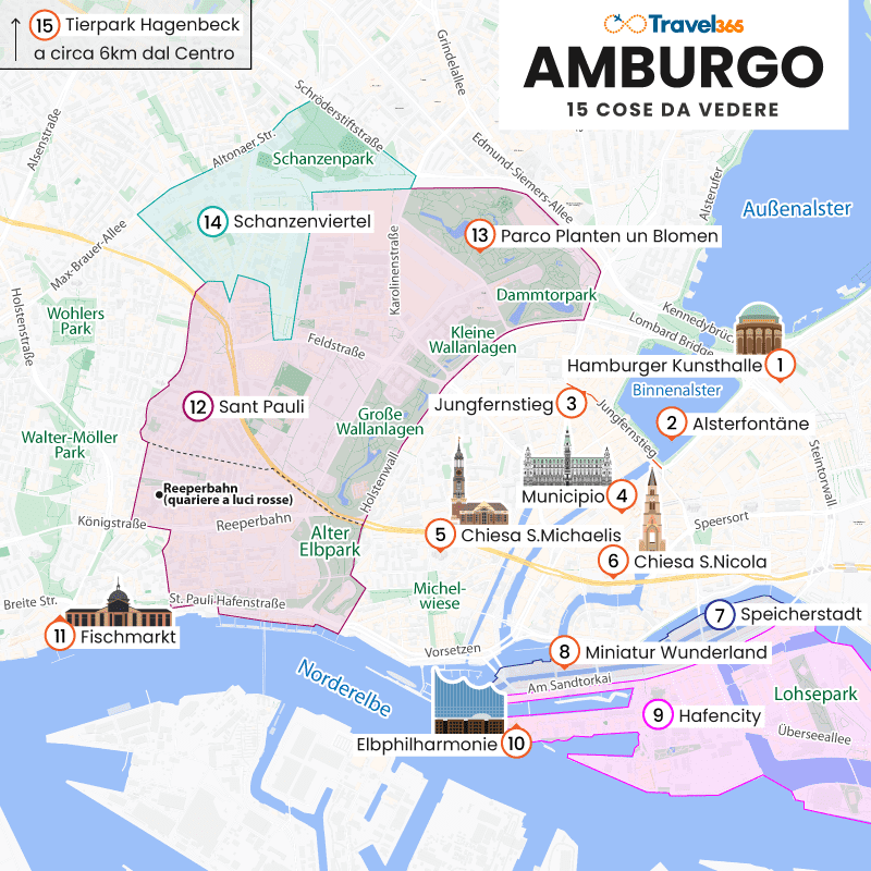 mappa principali attrazioni amburgo 1