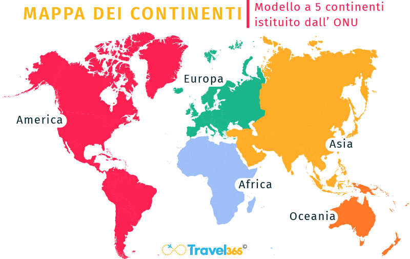mappa suddivisione continenti