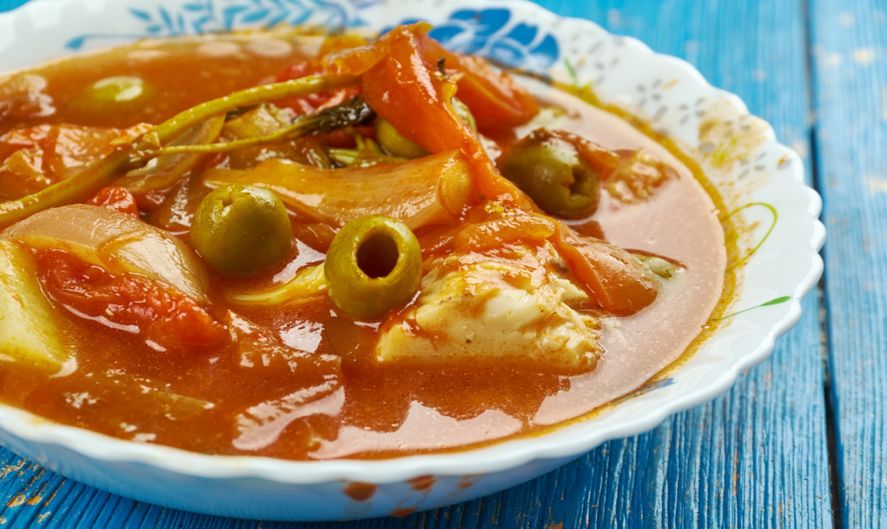 portuguese traditional fish soup close up