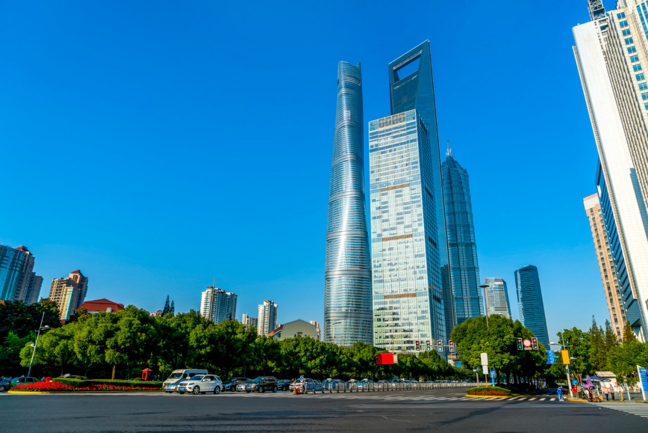 shanghai lujiazui financial district skyscrapers