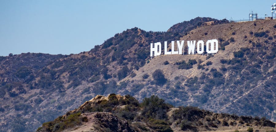 the famous hollywood sign on mount lee in los angeles california usa