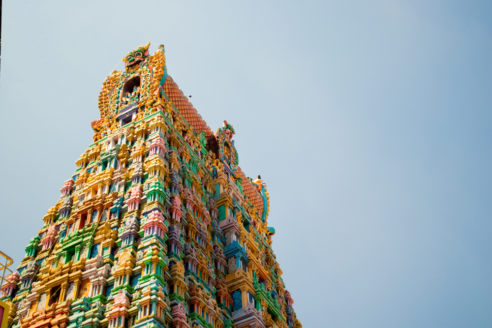 torre del tempio di un tempio indu nel tamil nadu