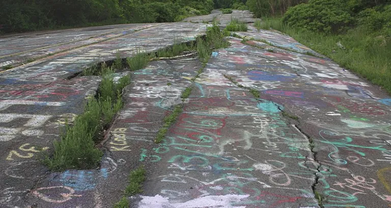 A421 Centralia Pennsylvania Usa Route 61 Abandoned Section Above Coal Mine Fire 2016