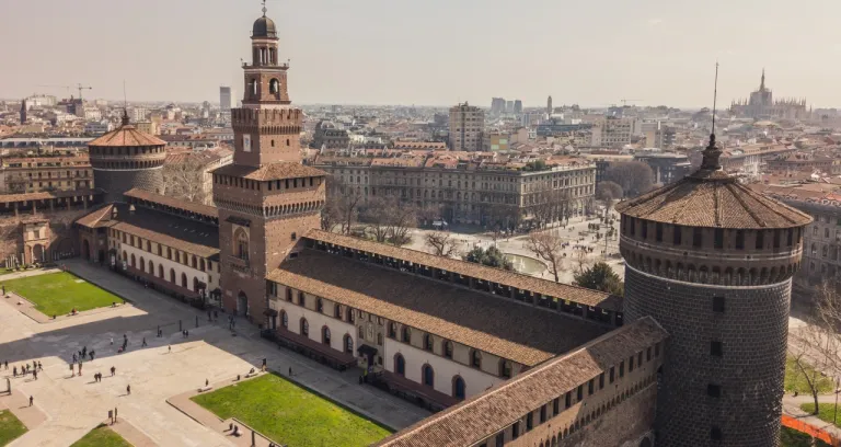 Aerial View Sforzesco Castle Milan 1