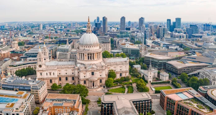 Aerial View St Paul S Cathedral London England 1