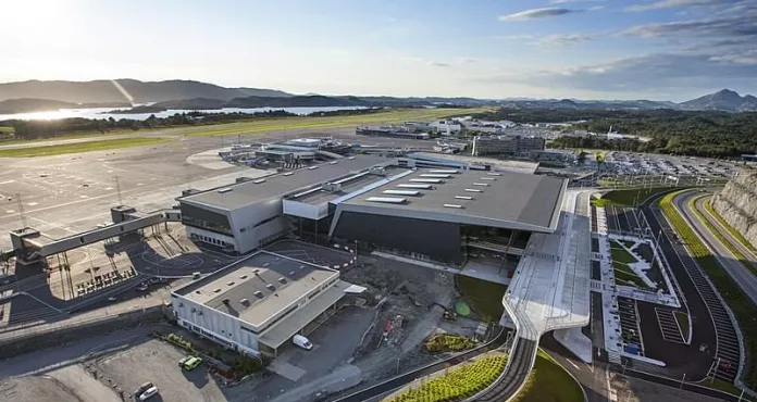 New Bergen Airport Flesland With Old Terminal In The Background
