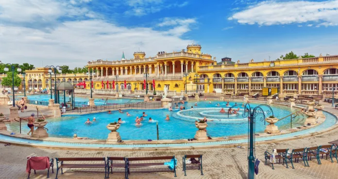 Courtyard Szechenyi Baths Hungarian Thermal Bath Complex Spa Treatments 1