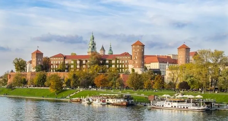 cracovia vista dal fiume vistula