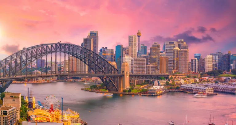 Downtown Sydney Skyline Australia Twilight