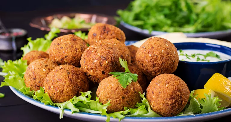 Falafel Hummus Pita Middle Eastern Arabic Dishes Halal Food