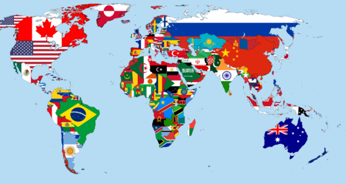 Flag Map Of The World 2017