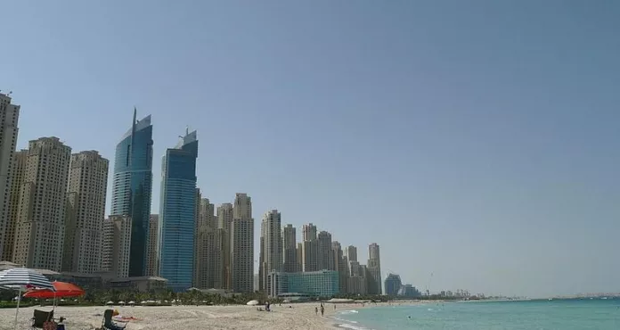 Jebel Ali From A Beach In Dubai
