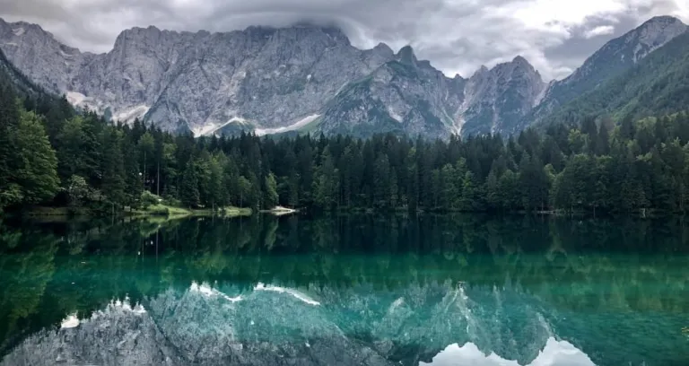 Photo Of Lake With Reflections Of Trees And Mountain 1