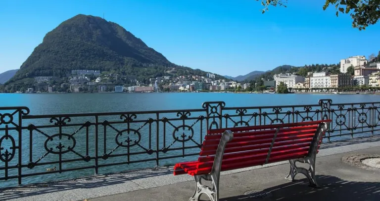 Lugano Svizzera Lago Riva Del Fiume