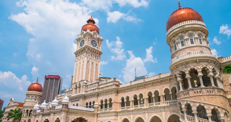 Malaysia Kuala Lumpur Vista Del Paesaggio Urbano E Dataran Merdeka Il Luogo Storico Della Citta 1