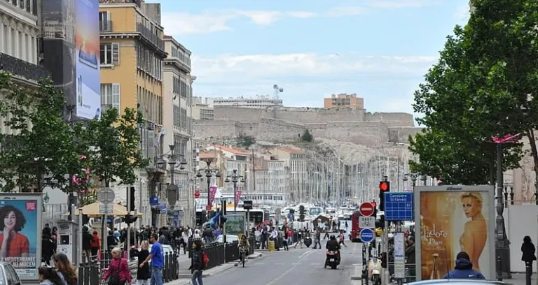 Marseille France Canebiere And Fort Saint Nicolas