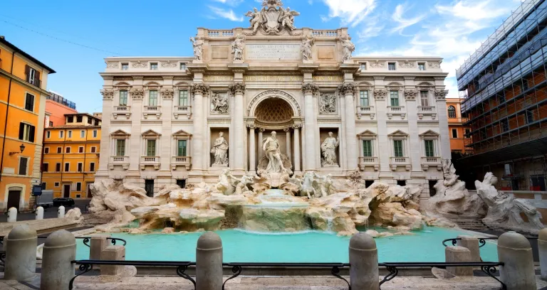 Morning Fontana Di Trevi Rome Italy 1