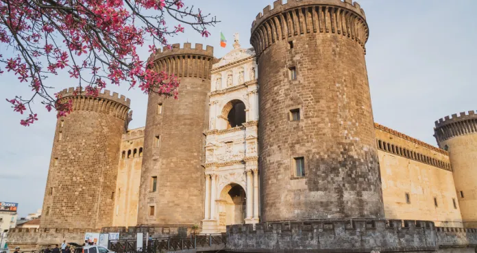 Naples Italy 30 10 2019 Medieval Castle Maschio Angioino Castel Nuovo New Castle Naples Italy History Travel 1