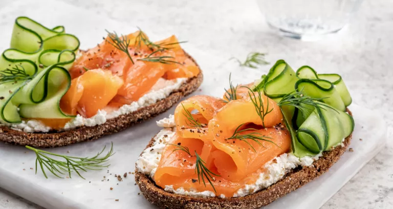 Open Sandwiches With Salted Salmon