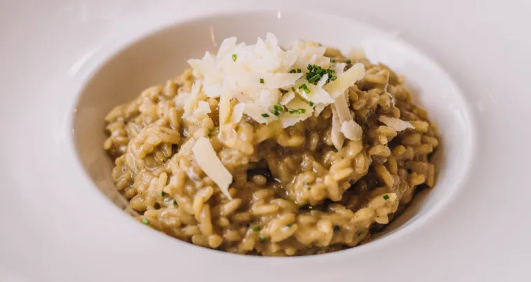 Parmesan Risotto Deep Plate Seasoned With Saffron