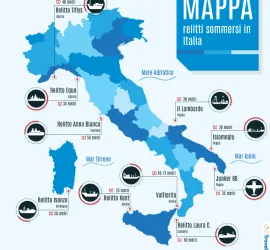 La Mappa dei relitti sommersi in Italia