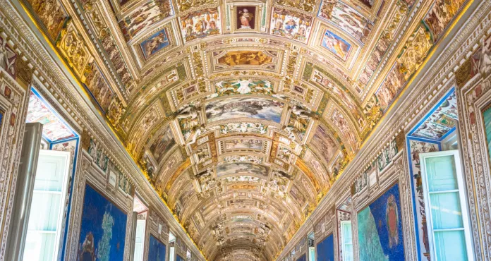 Rome Vatican State Circa August 2020 Perspective View Gallery Maps Vatican Museum 1