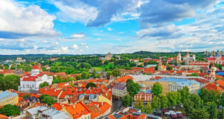 Roof Top View Cathedral Theotokos Old Town Vilnius Lithuania