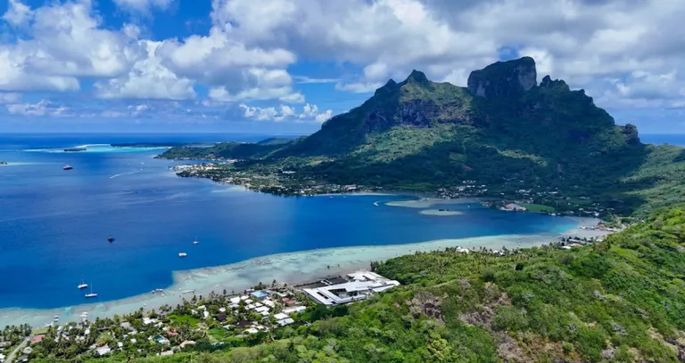 Scenic Aerial View Of Bora Bora Lagoon