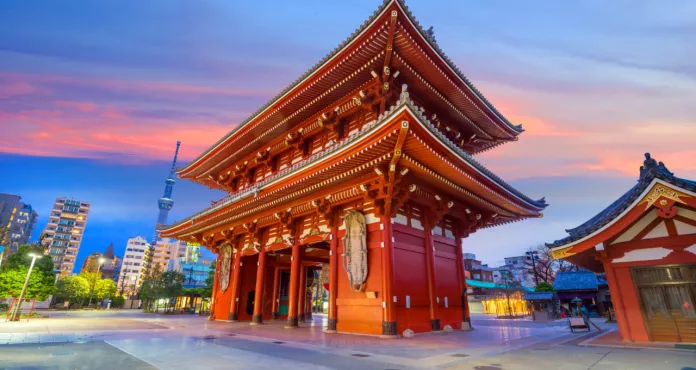 Sensoji Temple Asakusa Area Tokyo Japan Night
