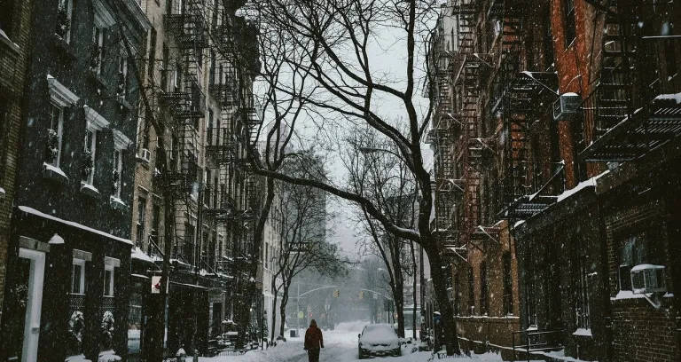 Strada Persona A Piedi Neve