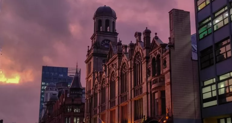 The Albert Hall In Manchester England At Dusk