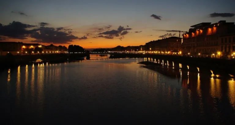 Toscana Firenze Fiume Arno Tramonto