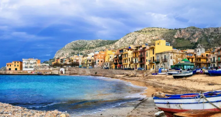 Traditional Fishing Village Aspra Sicily Island Italy