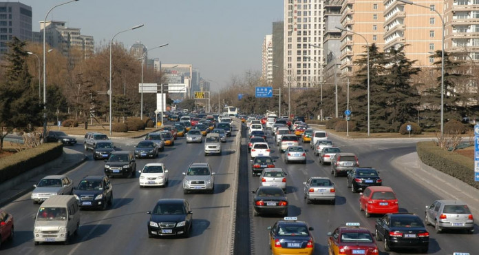 Traffico Citta Urbano Auto Pechino