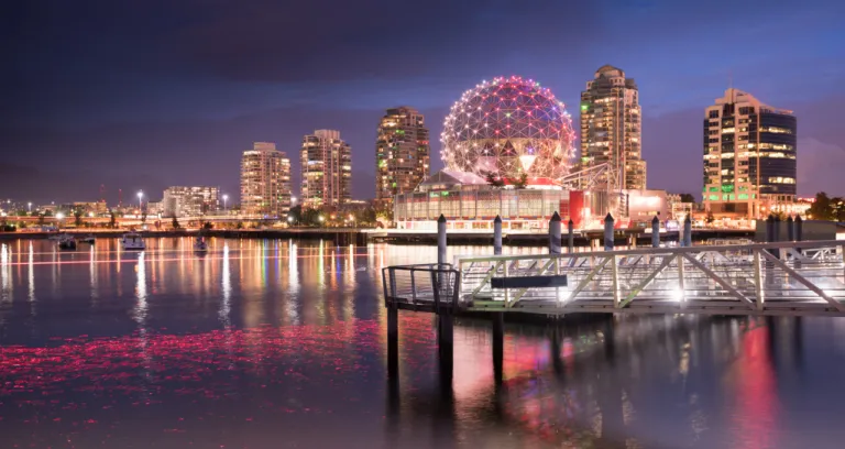 Vancouver City Skyline Night British Columbia Canada