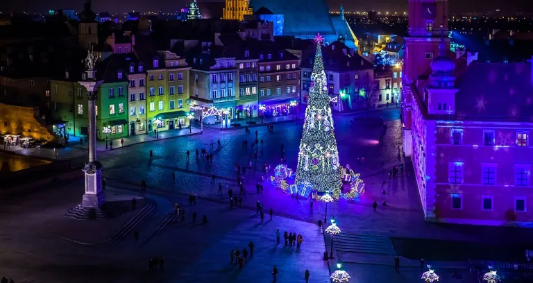 Iluminacje świąteczne Warszawa Christmas Illuminations Warsaw
