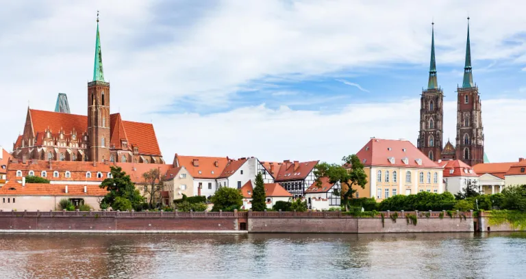 Vista Del Distretto Di Ostrow Tumski Nella Citta Di Wroclaw