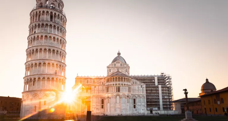 World Famous Leaning Tower Pisa Tuscany Italy