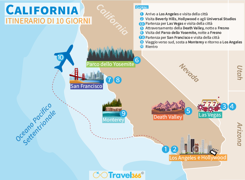 tour california quanti giorni