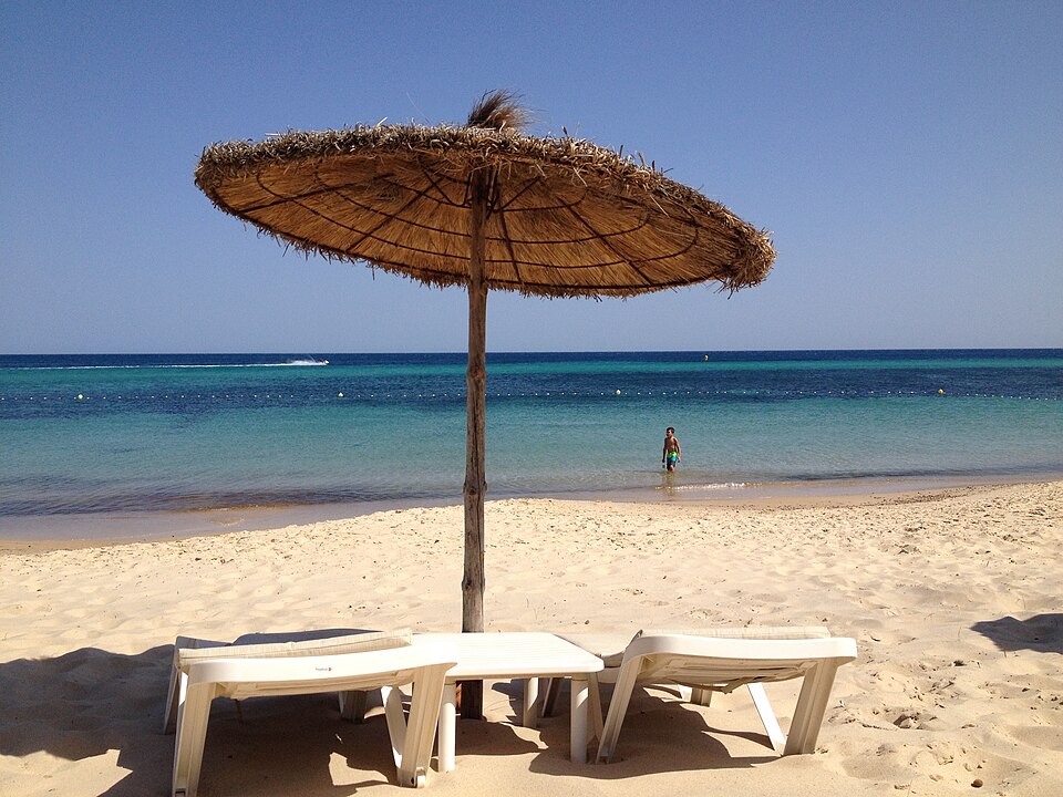 a beach in hammamet during the summer