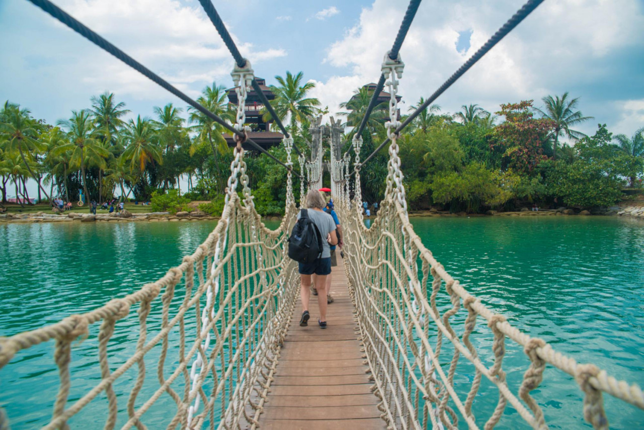 a beautiful view of sentosa islanda located in singapore