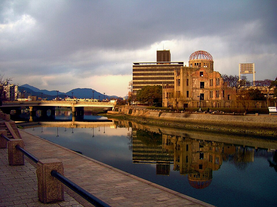 a bomb dome hiroshima sunset