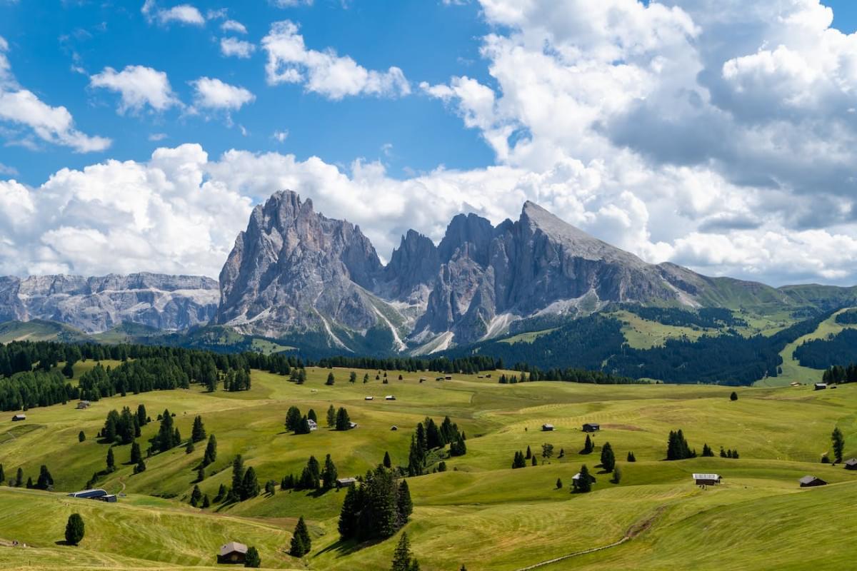 a view of the alpe di siusi in italy