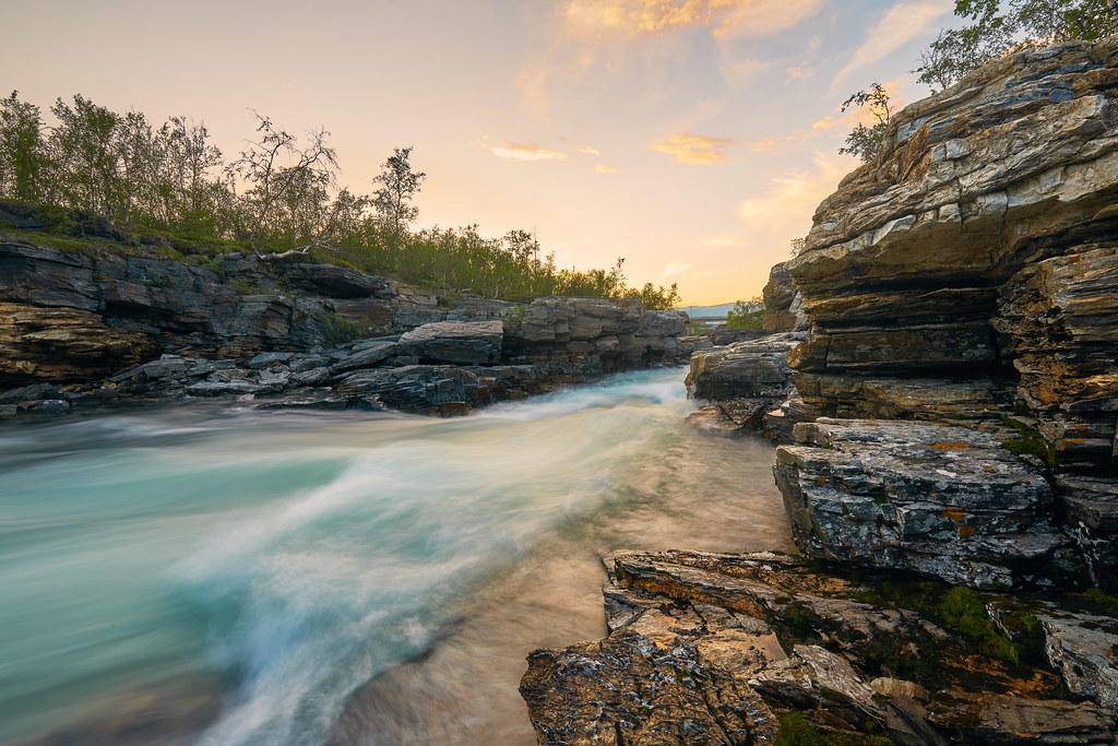 abiskojokka river in abisko national park